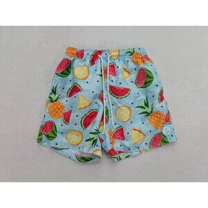Uzzi Men's Swim Trunks Size Small Blue Fruit Melon Pineapple Print